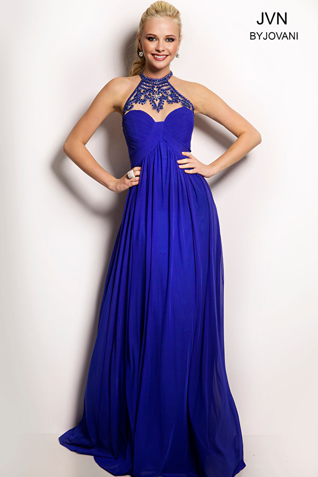 Blue Empire Waist Dress JVN22363
