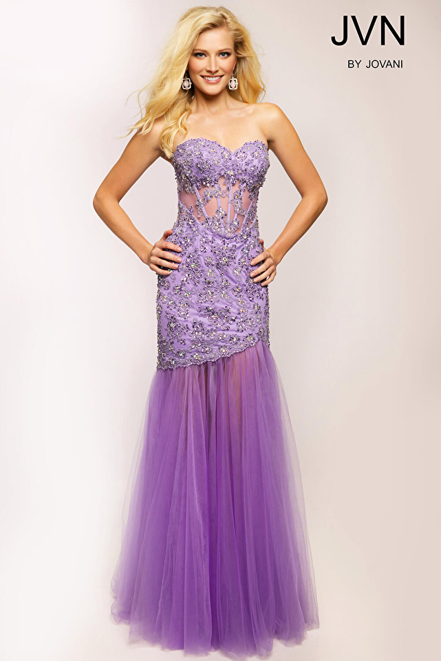 Purple Trumpet Prom Dress JVN93583