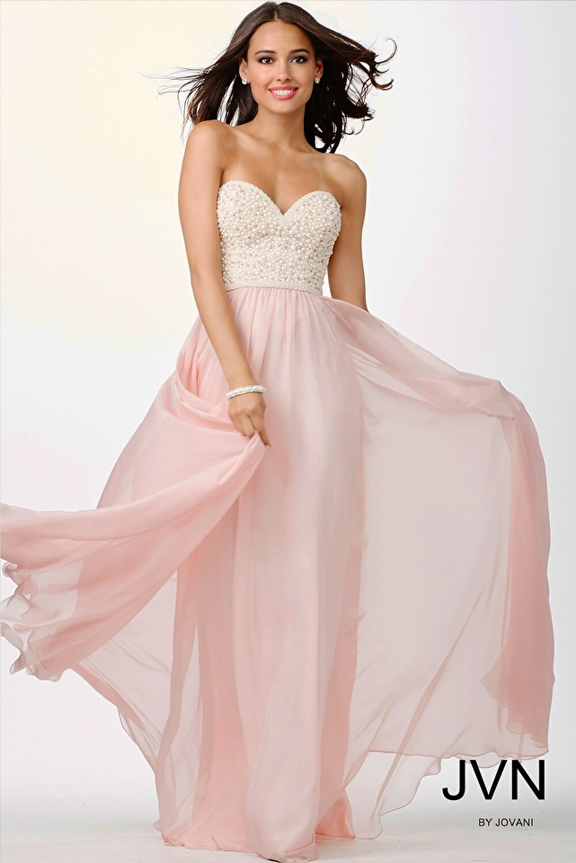 Pink Pearl Embellished Dress JVN21224