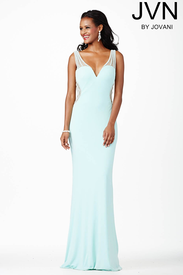 Blue Fitted Prom Dress JVN31409