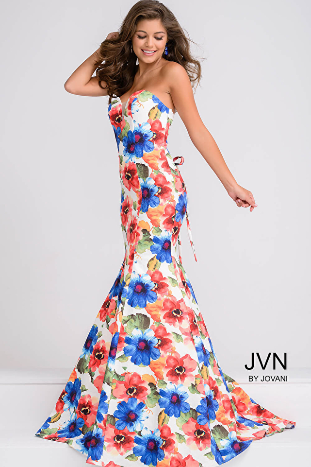 Multi Color Sweetheart Neck Mermaid Prom Dress JVN47893