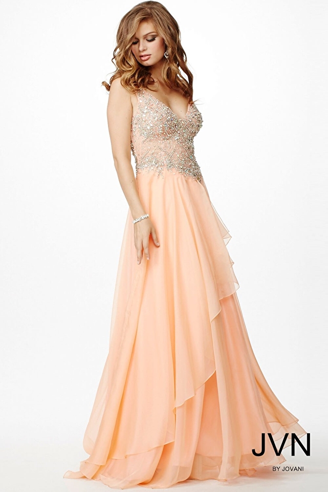 Orange Sleeveless Flowy Dress JVN93698