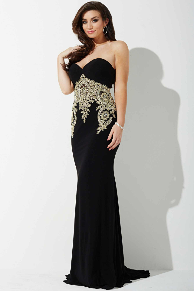 Black Sweetheart Embellished Prom Dress JVNP37669