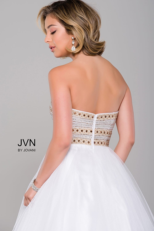 White Embellished Top Ballgown JVN40374