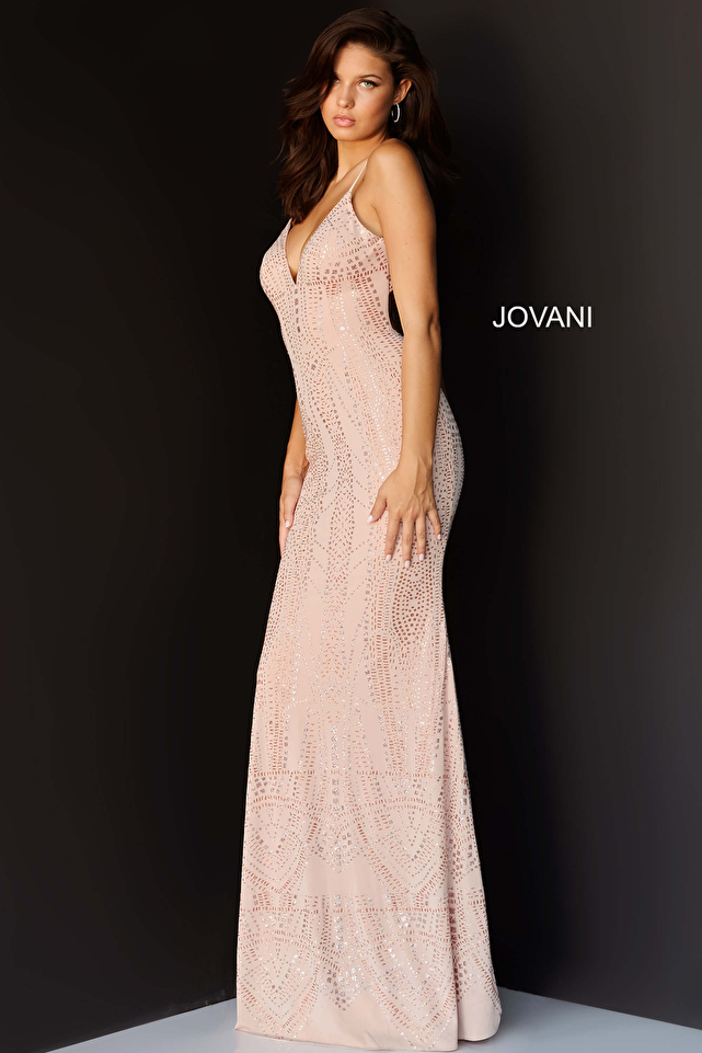 Jvn06496 Blush Sexy and Sleek Jersey Prom Dress