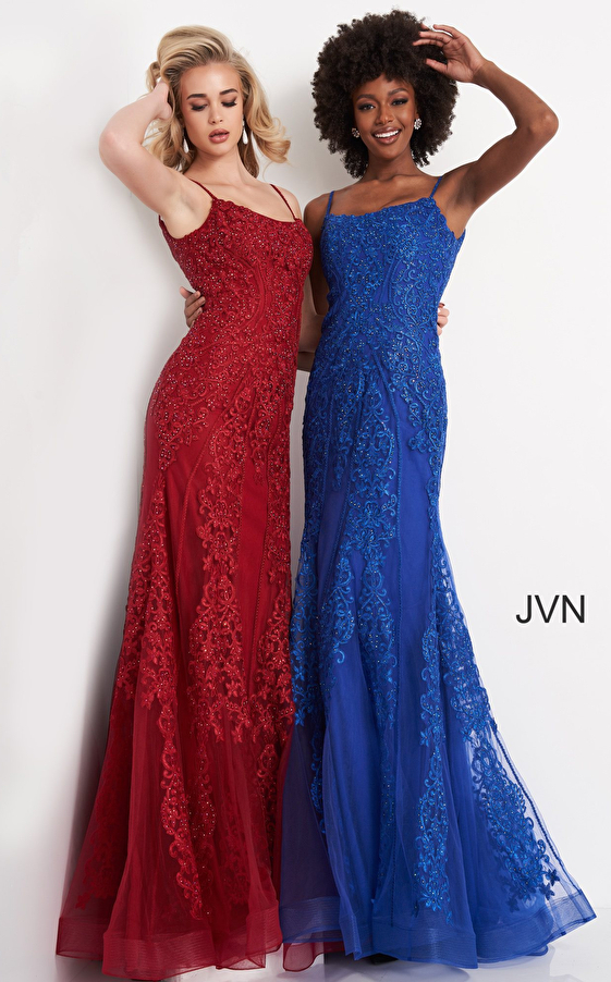  JVN02012 Spaghetti Strap Corset Back Prom Dress