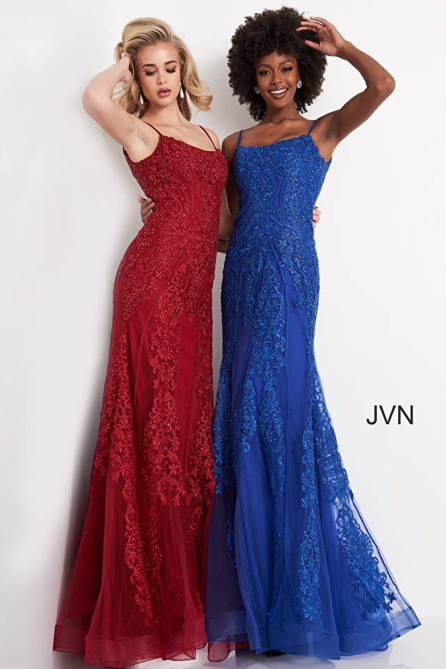  JVN02012 Spaghetti Strap Corset Back Prom Dress