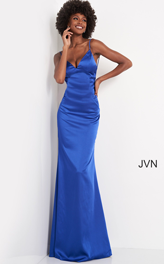 JVN02048 Royal Backless V Neck Prom Dress 