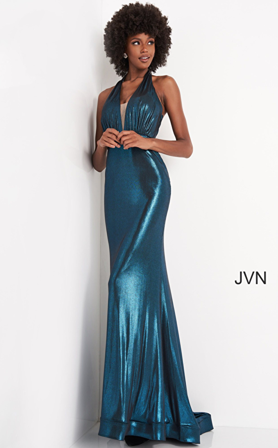 JVN02378 Halter Neckline Backless Prom Dress 