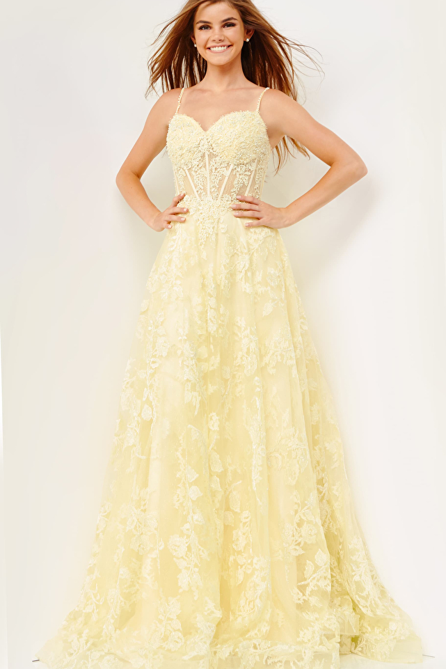 JVN06474 Lilac Spaghetti Sweetheart Neckline Prom Dress