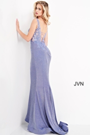 JVN06505 | Perriwinkle Long Fitted Sweeping Train Prom Dress