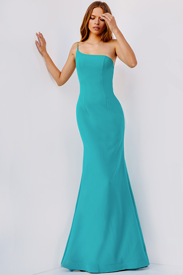 JVN08327 Jade One Shoulder Fitted Prom Dress