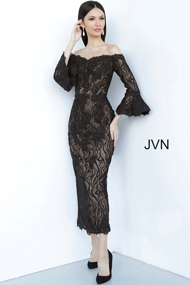 Enrapturing Elegance Black Lace Long Sleeve Midi Dress | Lace bodycon dress  long sleeve, Chic lace dress, Lace dress black