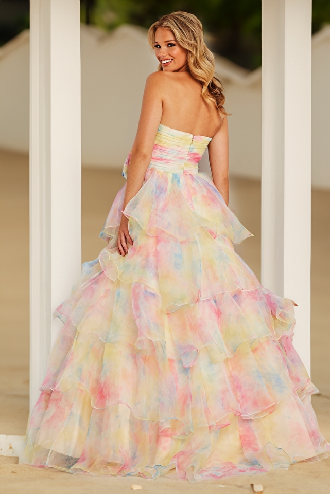 Floral Print Prom Ball Gown JVN37456