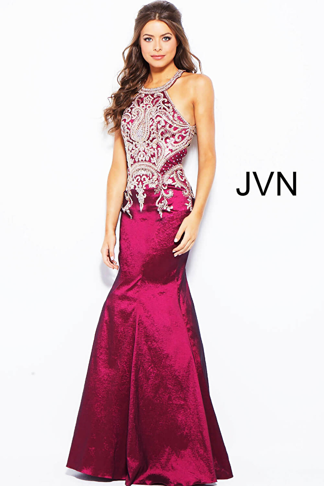 Cranberry Taffeta Mermaid Bridesmaid Dress JVN41685