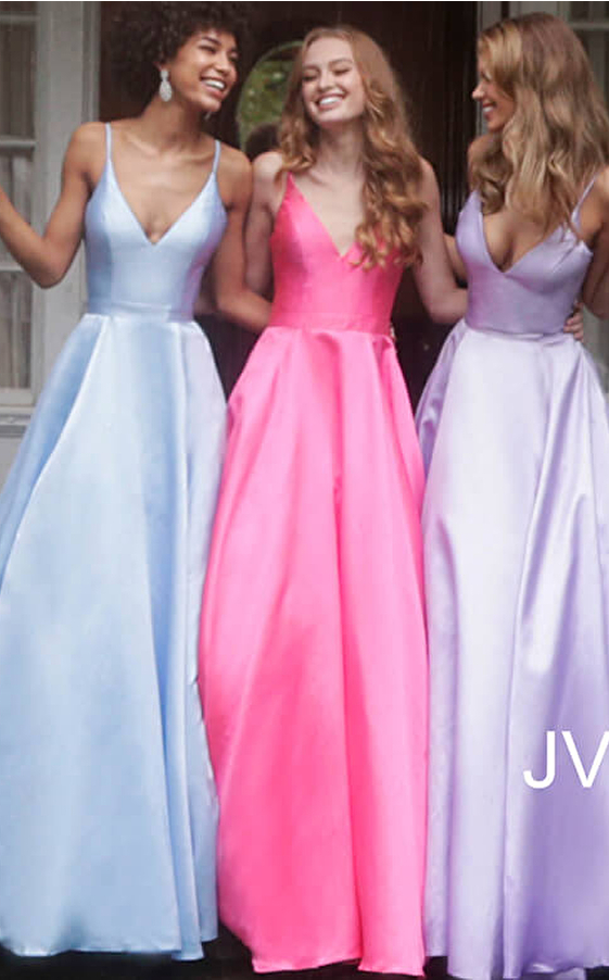 JVN66673 Spaghetti Strap Satin A-Line Bridesmaid Dress