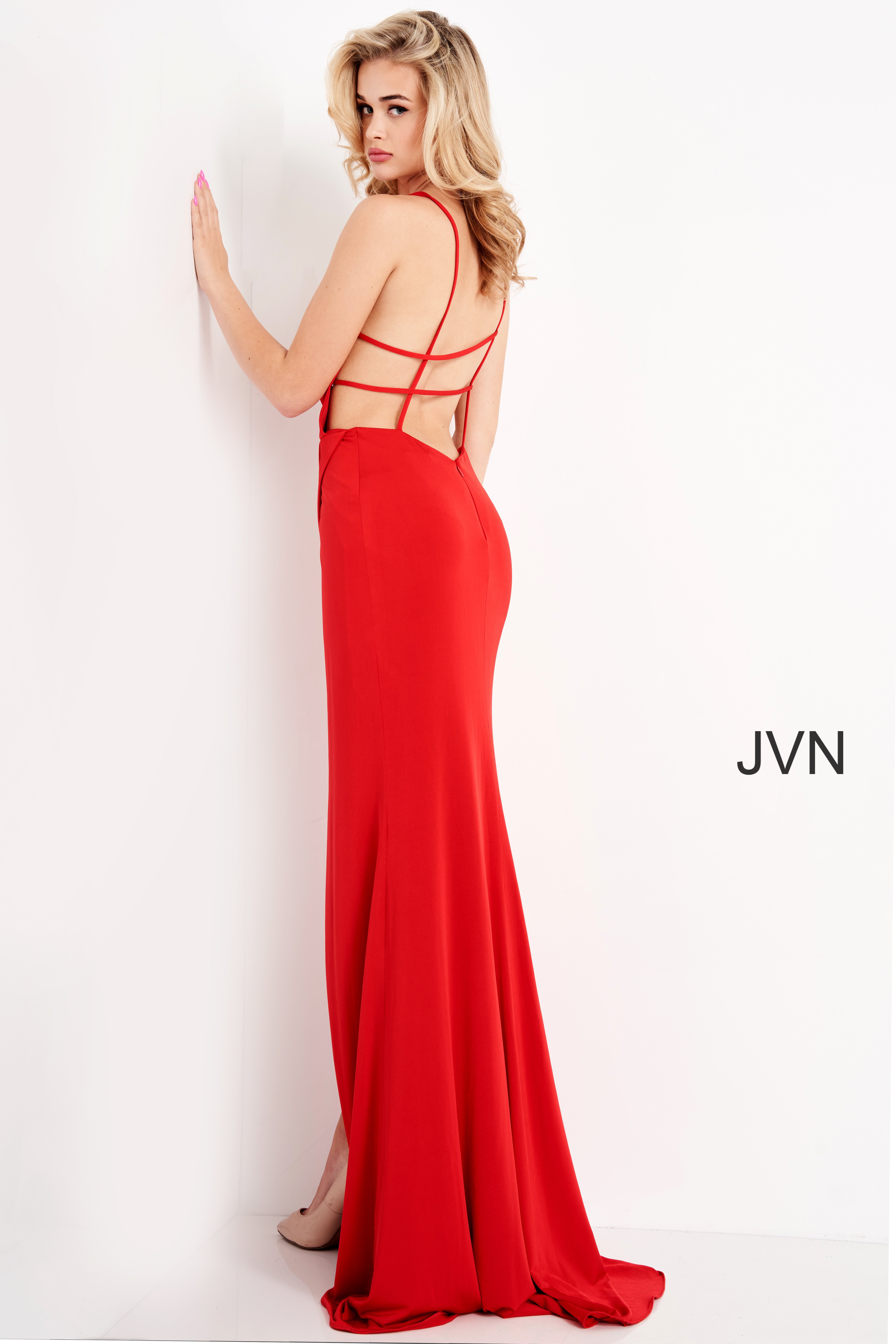 Jvn Red Backless Sexy Long Prom Dress