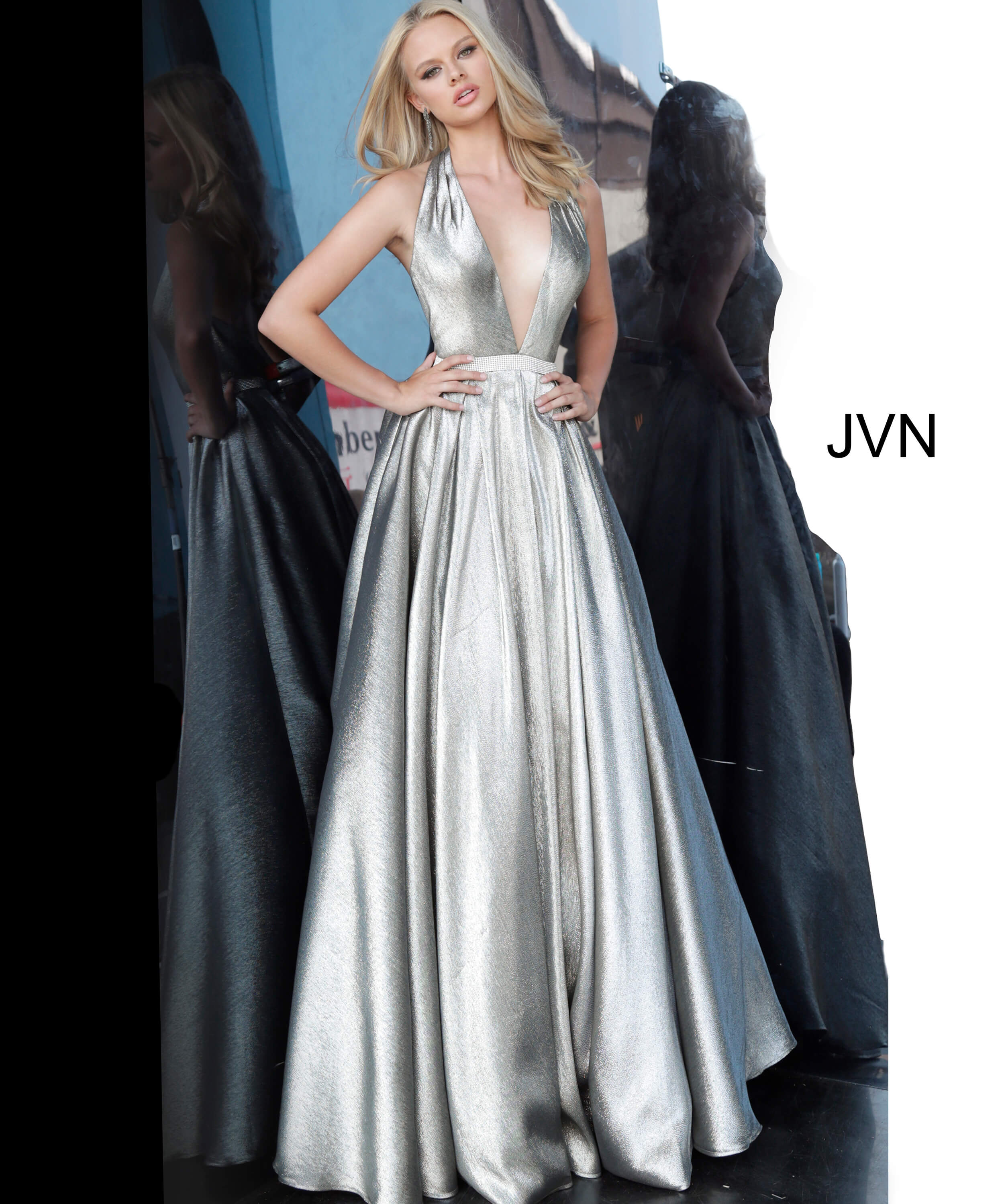 silver dress