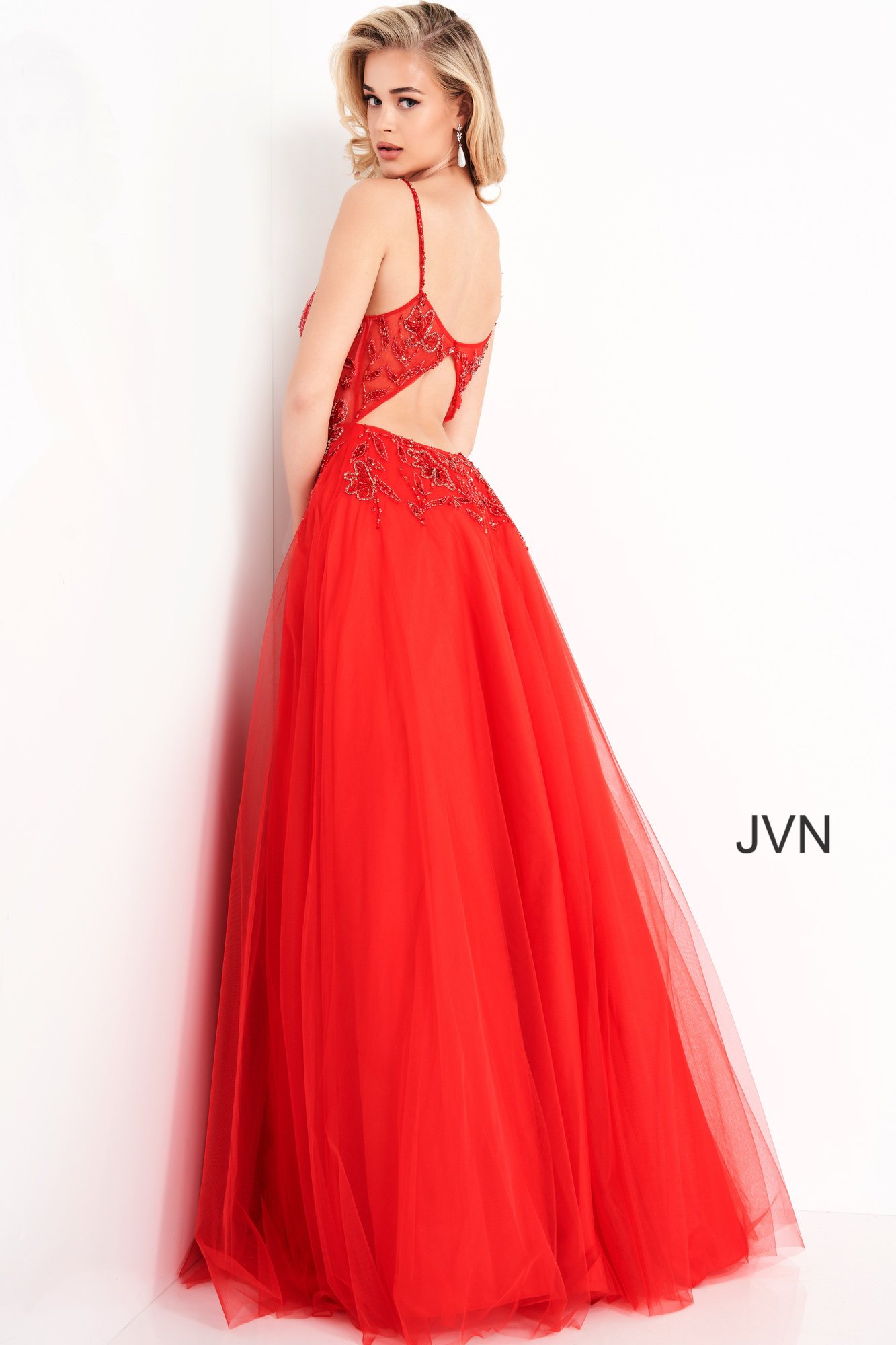 JVN4396 Dress | Embellished Bodice Tulle Skirt Prom Gown