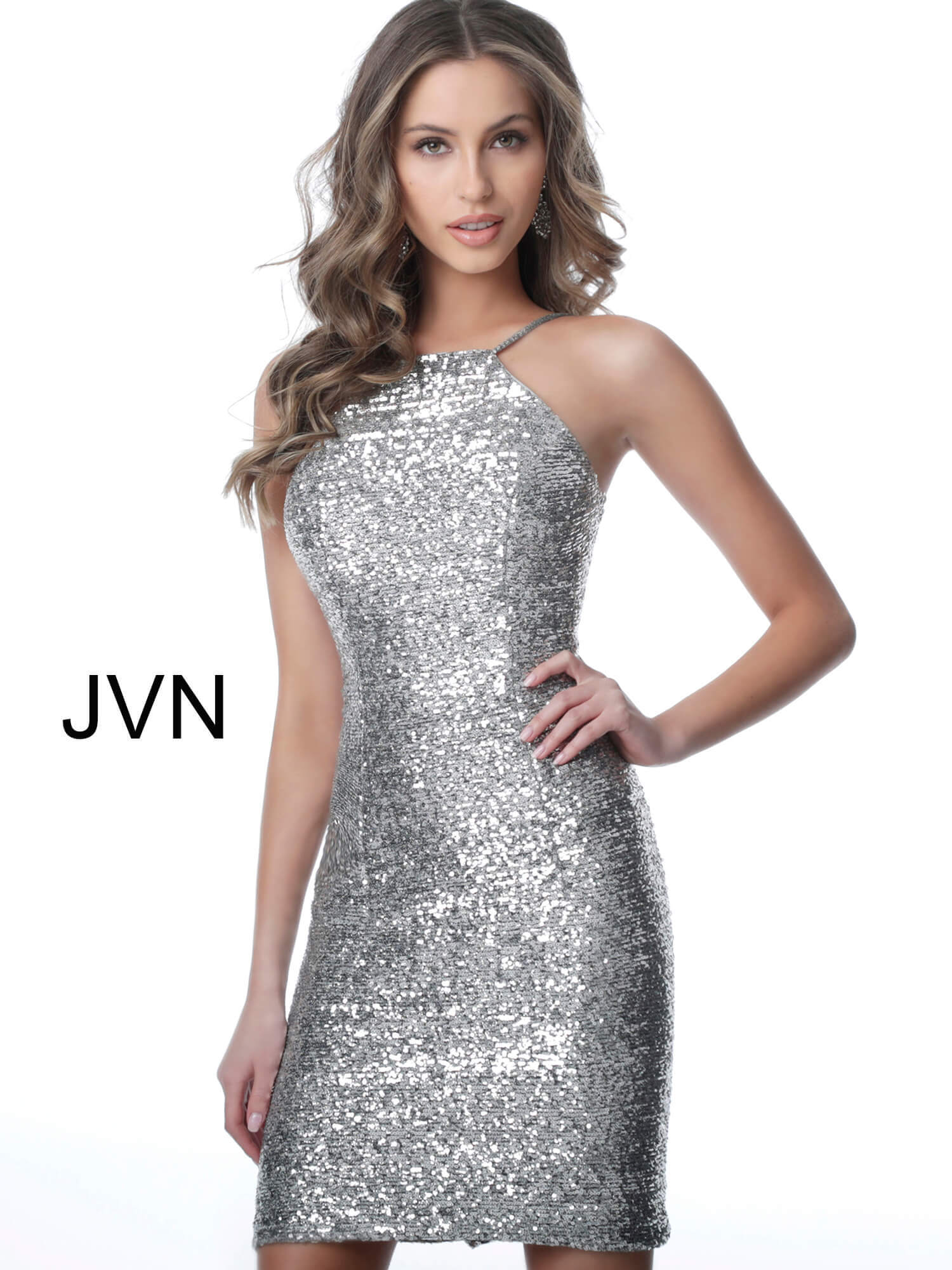 short fitted sequin dress